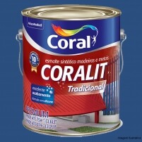 Tinta Premium Esmalte Sinttico Brilhante Coralit Azul Del Rey 3,6L - Coral