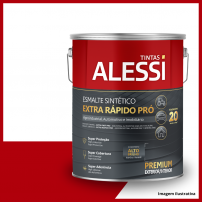 Esmalte Sinttico Brilhante PR Extra Rapido - Vermelho Segurana 3,6L - Alessi