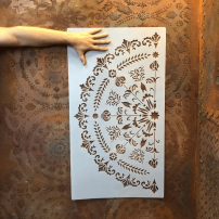 Stencil Decor 1/2 Mandala Porto - Total Aplicado 90x90cm