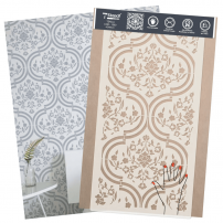 Stencil Decor Adamascado Sal Real (90x45cm) para parede