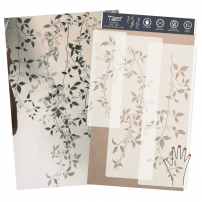 Stencil Decor Folhagem Clematis (Kit-3-stencils) para parede
