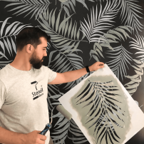 Stencil Decor Folhagem Clima Tropical (Kit-3-stencils) para parede