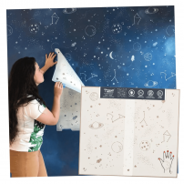 Stencil Decor Infantil Planetinhas ( 2 Layers 90x55cm ) para parede