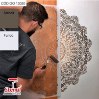 Stencil Decor Mandala Turmalina - Para Parede