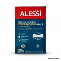 Tinta Acrlica Emborrachado Premium Branco 18L - 6 EM 1 FOSCO - Alessi