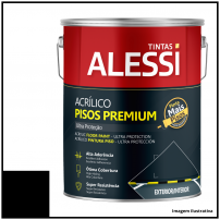 Tinta Acrlica Piso Preto 3,6L - Alessi