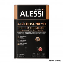 Tinta Acrlica Seda Supremo Super Premium Branco Neve 18L - Alessi