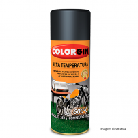 Tinta Spray Preto Alta Temperatura 350ml - Colorgin