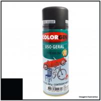 Tinta Spray Uso Geral Preto Fosco 400ml - Colorgin