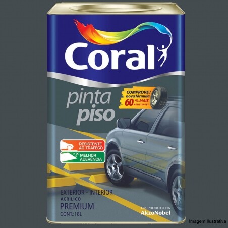 Pinta Piso Premium Cinza Escuro 18L - Coral