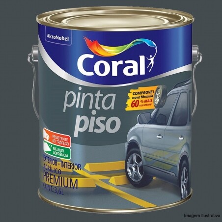 Pinta Piso Premium Cinza Escuro 3,6L - Coral