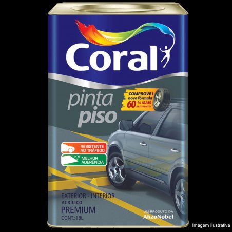 Pinta Piso Premium Preto 18L - Coral