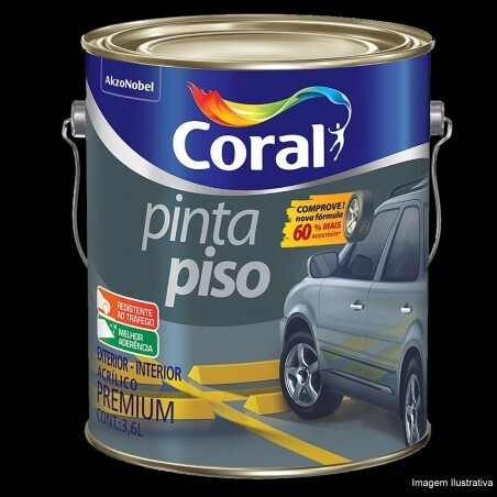 Pinta Piso Premium Preto 3,6L - Coral