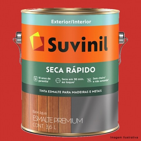 Esmalte Brilhante Seca Rpido Vermelho 3,6L - Suvinil