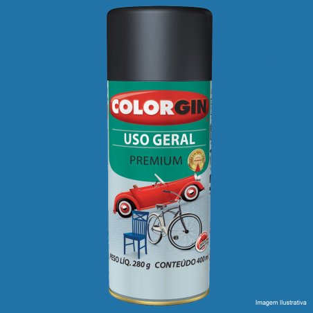Tinta Spray Uso Geral Azul USA Brilhante 400ml - Colorgin