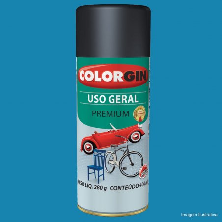 Tinta Spray Uso Geral Azul Mdio Lisa 400ml - Colorgin