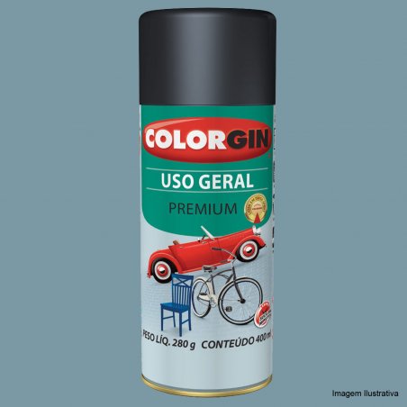 Tinta Spray Uso Geral Cinza Placa 400ml - Colorgin