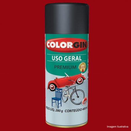 Tinta Spray Uso Geral Vermelho Lisa 400ml - Colorgin