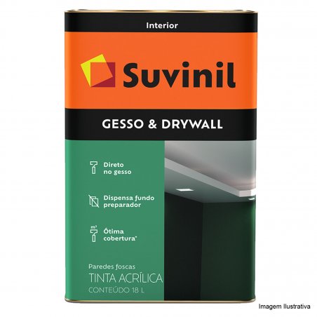 Tinta Acrlica para Gesso e Drywall Branca 18L - Suvinil