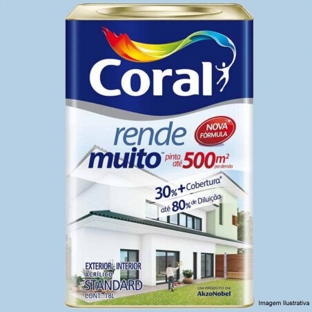 Tinta Acrlica Rende Muito Azul Sereno Fosco 18L - Coral