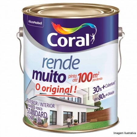 Tinta Acrlica Rende Muito Branco Neve Fosco 3,6L - Coral