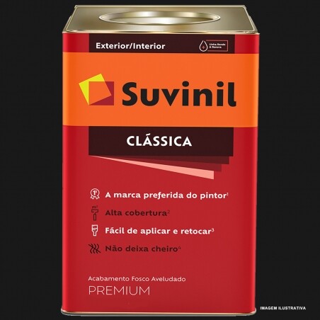 Tinta Latex PVA Premium Fosco Preto Absoluto 16L - Suvinil