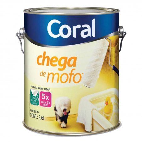 Tinta Acrlica Chega de Mofo Branco Neve 3,6L - Coral