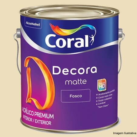 Tinta Acrlica Premium Decora Palha Fosco 3,6L - Coral