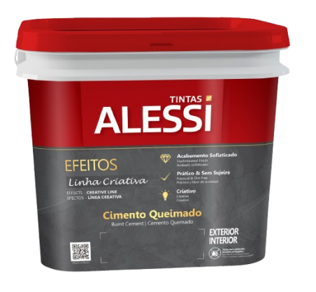 Cimento Queimado - Efeitos Especiais- Linha Criativa Prata 5Kg - Alessi