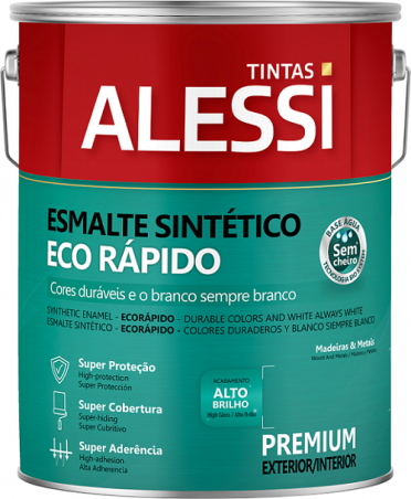 Esmalte Eco Rpido Base gua Brilhante Branco 3,6L - Alessi