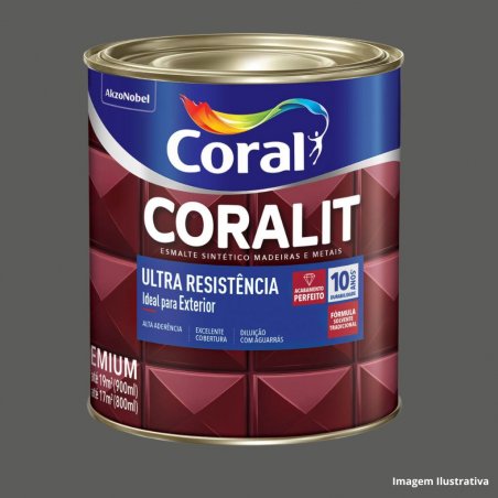 Esmalte Sinttico Brilhante Cinza Escuro 0,900ml Coralit