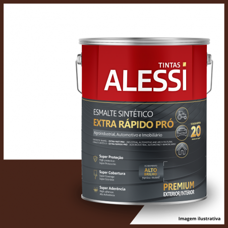 Esmalte Sinttico Brilhante PR Extra Rapido - Marrom 3,6L - Alessi