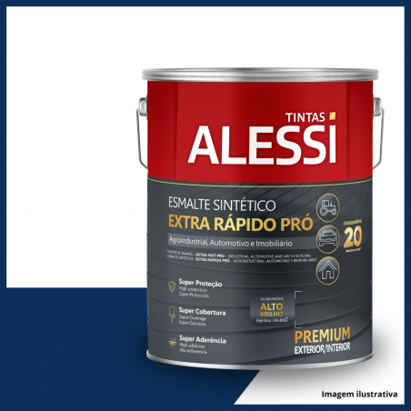Esmalte Sinttico Brilhante PR Extra Rapido - Azul Del Rey 3,6L - Alessi