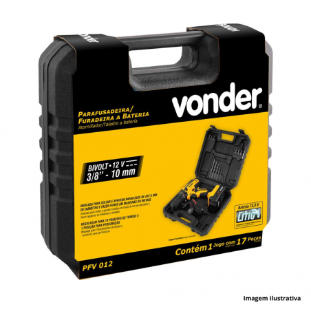 Parafusadeira / Furadeira Bateria 12V PFV012 Bivolt Vonder
