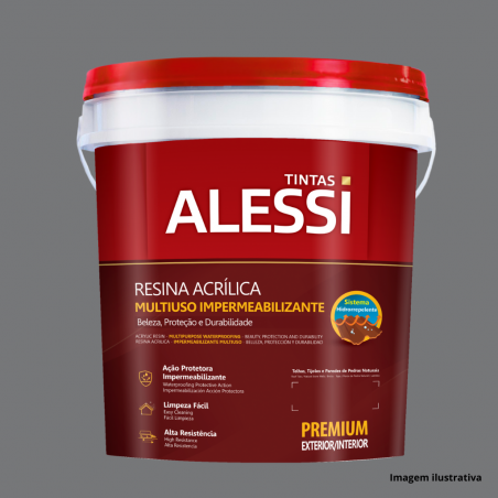 Resina Acrlica Multiuso Premium Base gua Cinza Mdio 18L - Alessi