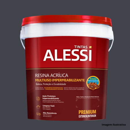 Resina Acrlica Multiuso Premium Base gua Grafite 18L - Alessi
