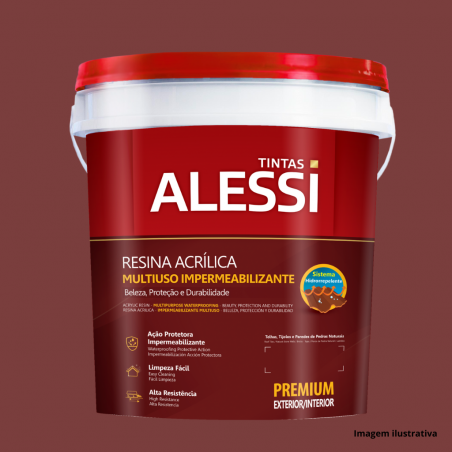 Resina Acrlica Multiuso Premium Base gua Vermelho xido 18L - Alessi