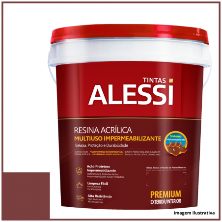 Resina Acrlica Multiuso Premium Base gua Vermelho xido 18L - Alessi