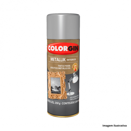 Spray Metallik Prata 350ml Colorgin