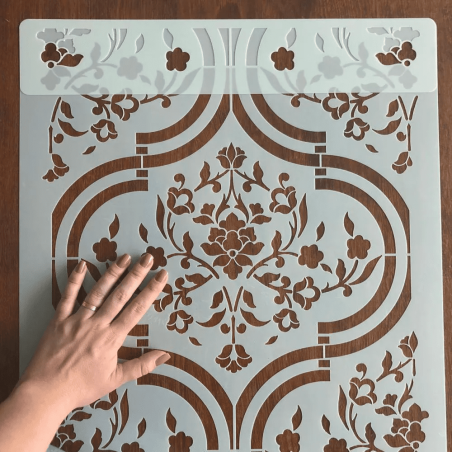 Stencil Decor Adamascado Sal Real (90x45cm) para parede