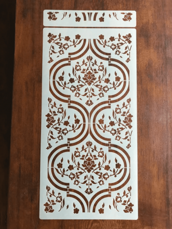 Stencil Decor Adamascado Sal Real (90x45cm) para parede