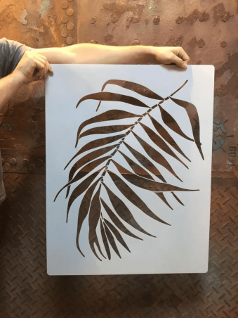 Stencil Decor Folhagem Clima Tropical (Kit-3-stencils) para parede