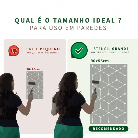 Stencil Decor Geomtrico Arcos (90x55cm) para parede