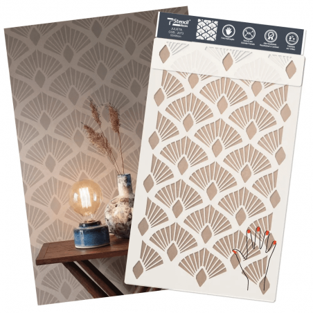 Stencil Decor Geomtrico Julieta (90x55cm) para parede