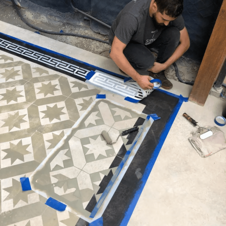 Stencil Decor Geomtrico Ladrilho (Kit-3-stencils) para parede