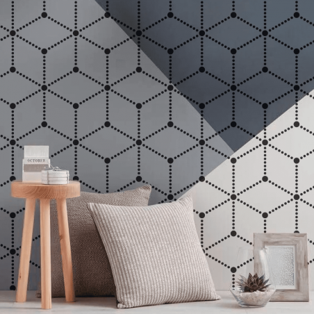 Stencil Decor Geomtrico Pop Bolinha (90x55cm) para parede
