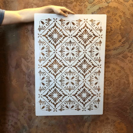 Stencil Decor Marroquino - Padro Porto 80x55cm para parede