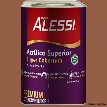 Tinta Acrlica Superior Premium Marrom Trufado Fosco 18L - Alessi