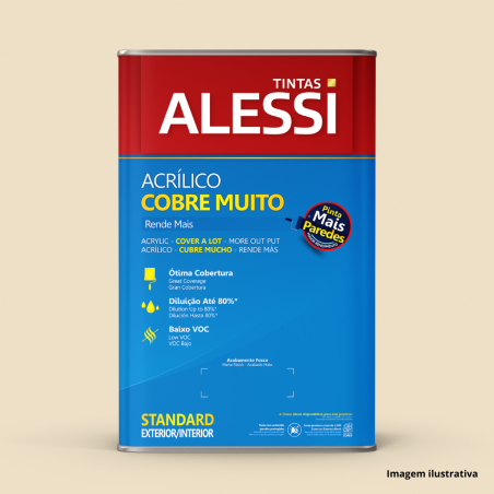 Tinta Acrlica Cobre Muito Rende Mais Areia 18L - Alessi
