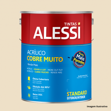Tinta Acrlica Cobre Muito Rende Mais Areia 3,6L - Alessi